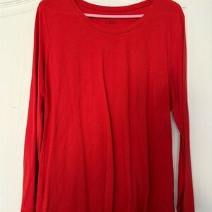 No Boundaries Vibrant Red Long Sleeve Tee